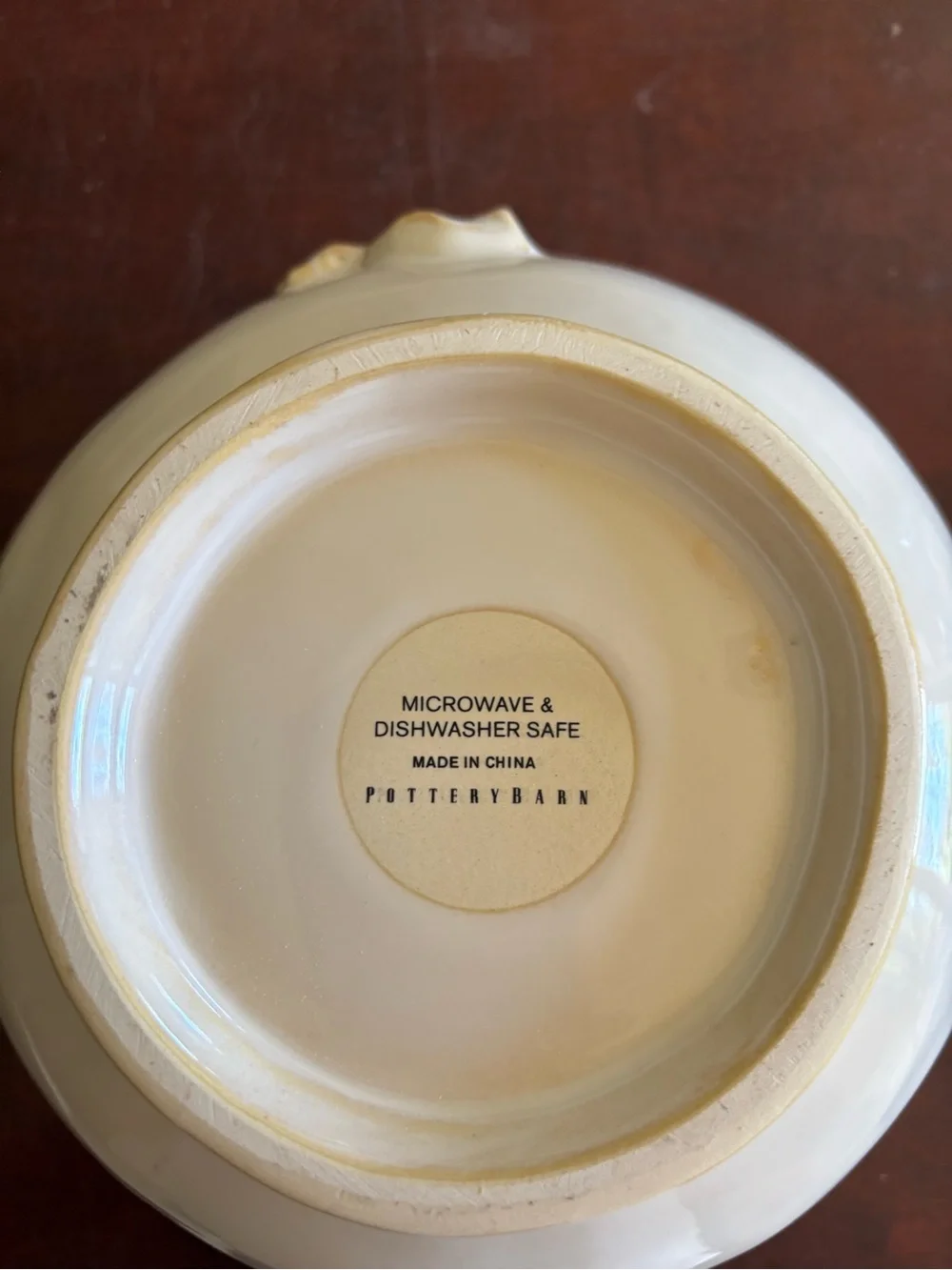 Vintage NWT Pottery Barn Covered Serving Bowl White Ceramic Pomegranate Fruit